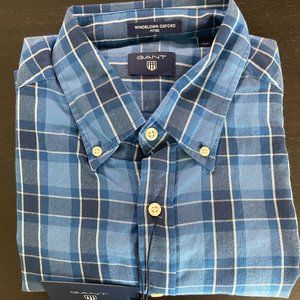 NEW GANT Windblown Oxford Fitted Long Sleeve L